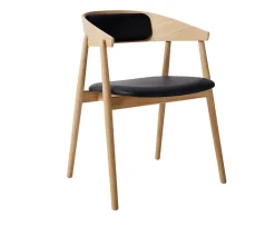 Andersen Furniture AC2 Karmstol Delklädd Vitpigmenterad Ek/Svart Läder