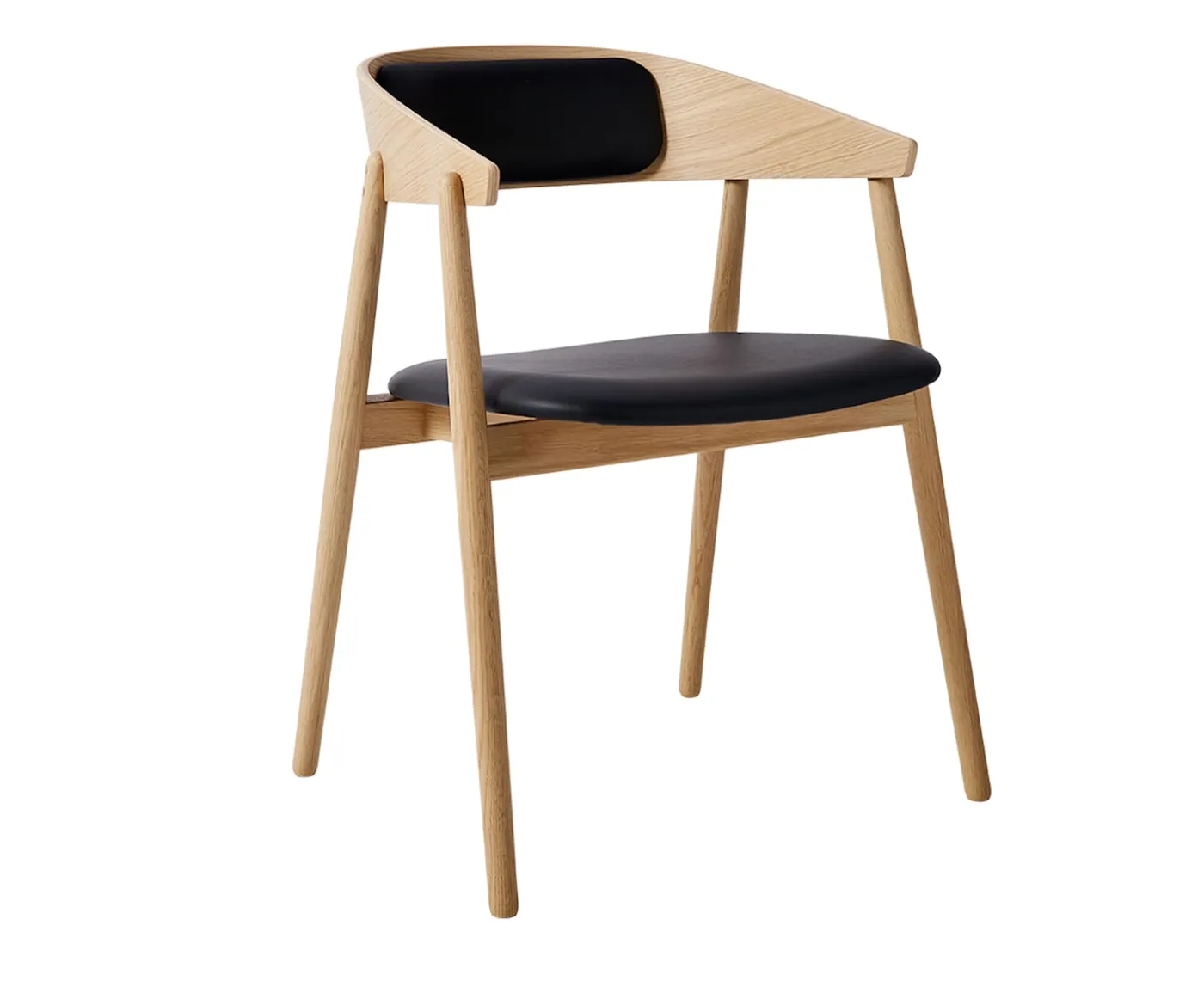 Andersen Furniture AC2 Karmstol Delklädd Vitpigmenterad Ek/Svart Läder