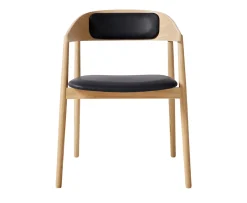 Andersen Furniture AC2 Karmstol Delklädd Vitpigmenterad Ek/Svart Läder