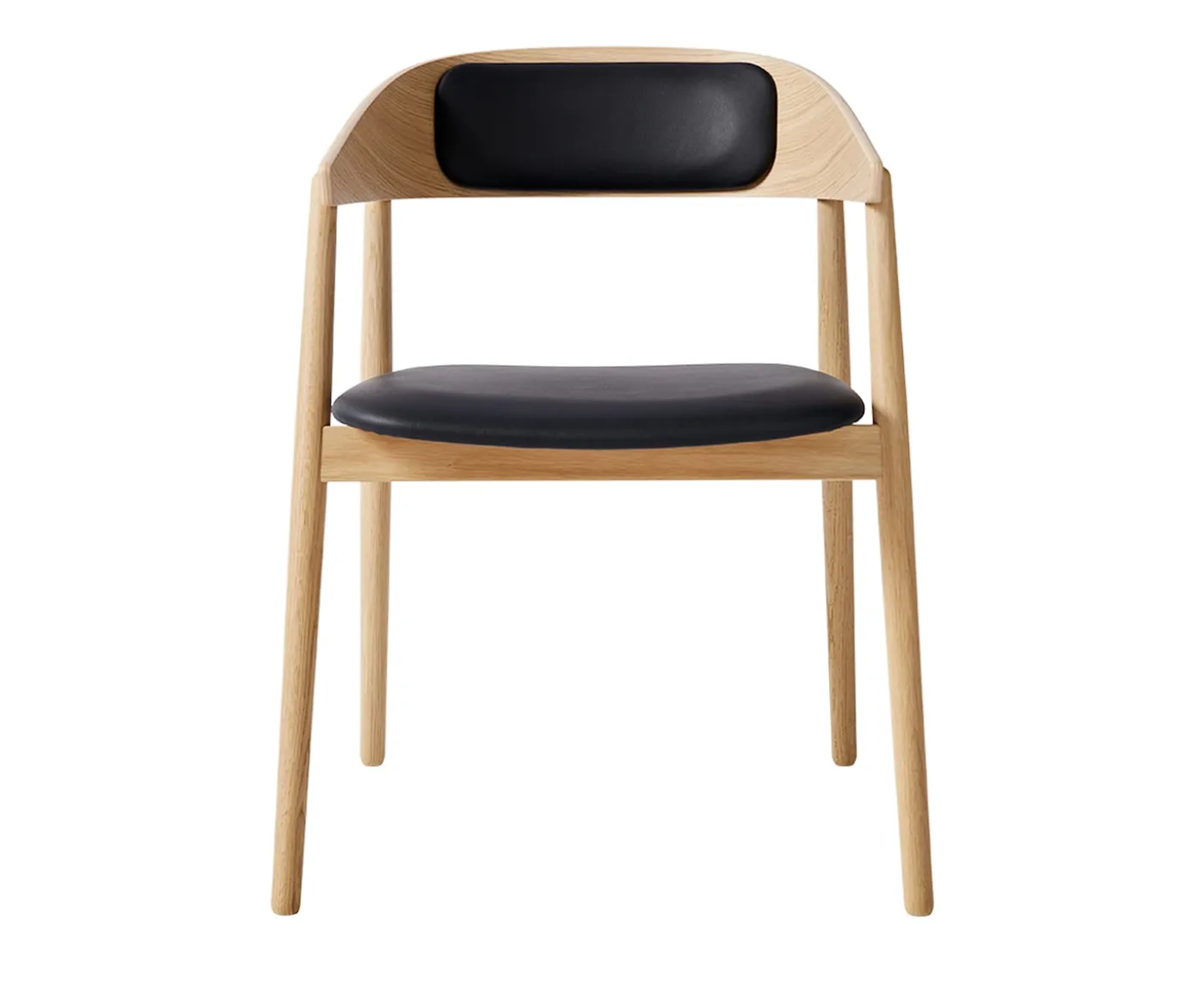 Andersen Furniture AC2 Karmstol Delklädd Vitpigmenterad Ek/Svart Läder