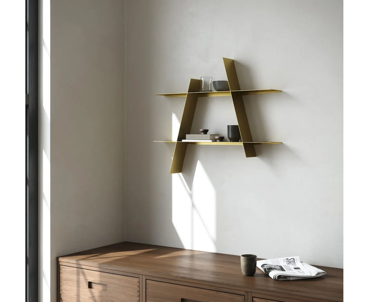 Andersen Furniture A-Shelf Vägghylla Mässing Large