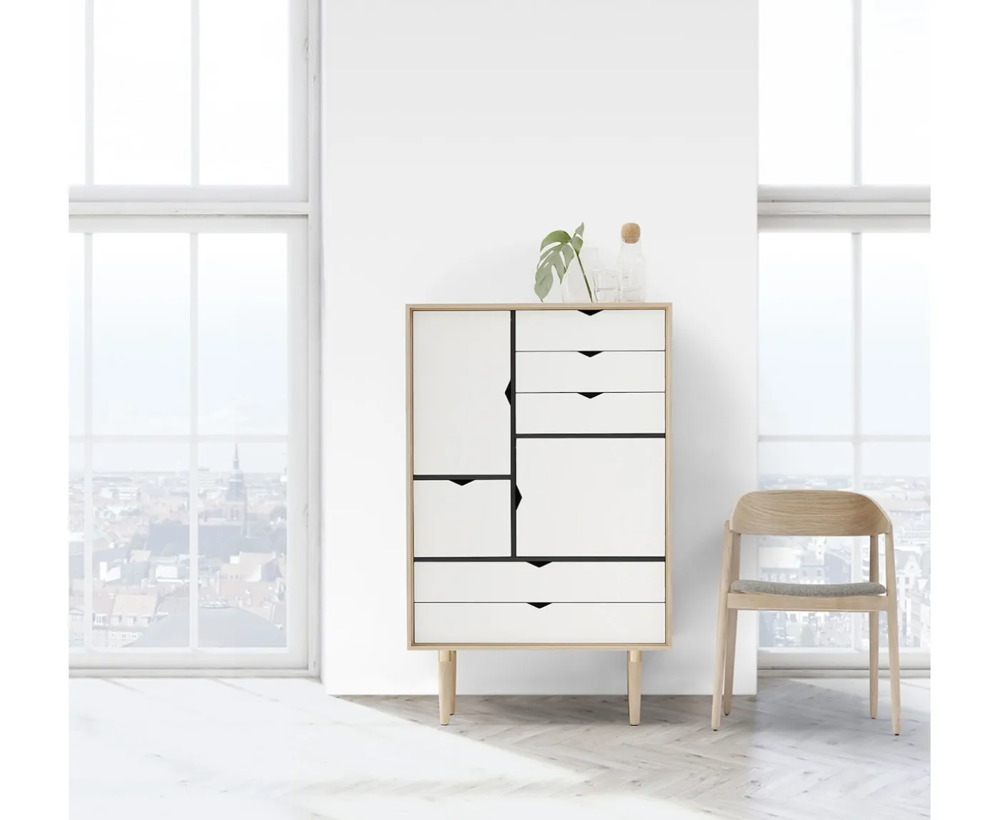 Andersen Furniture S5 Skåp Såpad Ek/Vit 83x132