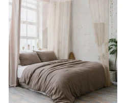Beach House Company Plain Påslakan Coffee Enkel