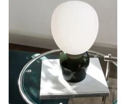 Belid Buddy Bordslampa Blank skogsgrön/Opal glas 33cm