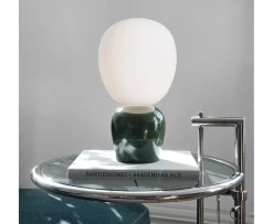 Belid Buddy Bordslampa Blank skogsgrön/Opal glas 33cm