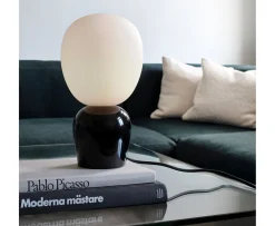Belid Buddy Bordslampa Blank svart/Opal glas 33cm