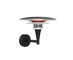Belid Diablo Vägglampa Mattsvart/Blankröd 16cm