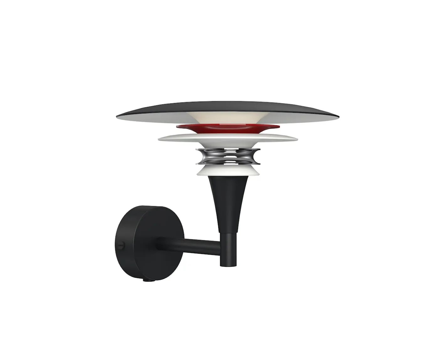 Belid Diablo Vägglampa Mattsvart/Blankröd 16cm