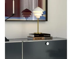 Belid Valencia Bordslampa Mattvit/Mässing 41cm