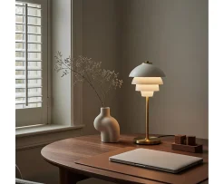 Belid Valencia Bordslampa Mattvit/Mässing 41cm