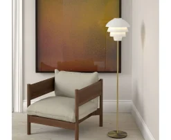 Belid Valencia Golvlampa Mattvit/Mässing 151cm