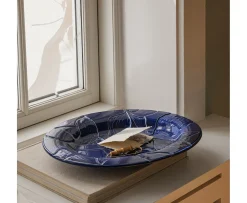 Bergs Potter Florita Fat Glazed Agate Blue Ø35