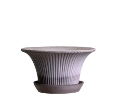 Bergs Potter Daisy Kruka med Fat Raw Grey Terracotta Ø25
