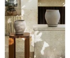 Bergs Potter Delphi Kruka med Fat Raw Grey Ø20