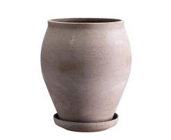 Bergs Potter Delphi Kruka med Fat Raw Grey Ø20