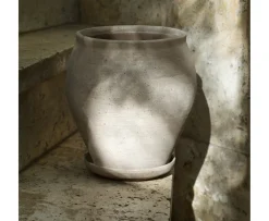 Bergs Potter Delphi Kruka med Fat Raw Grey Ø20