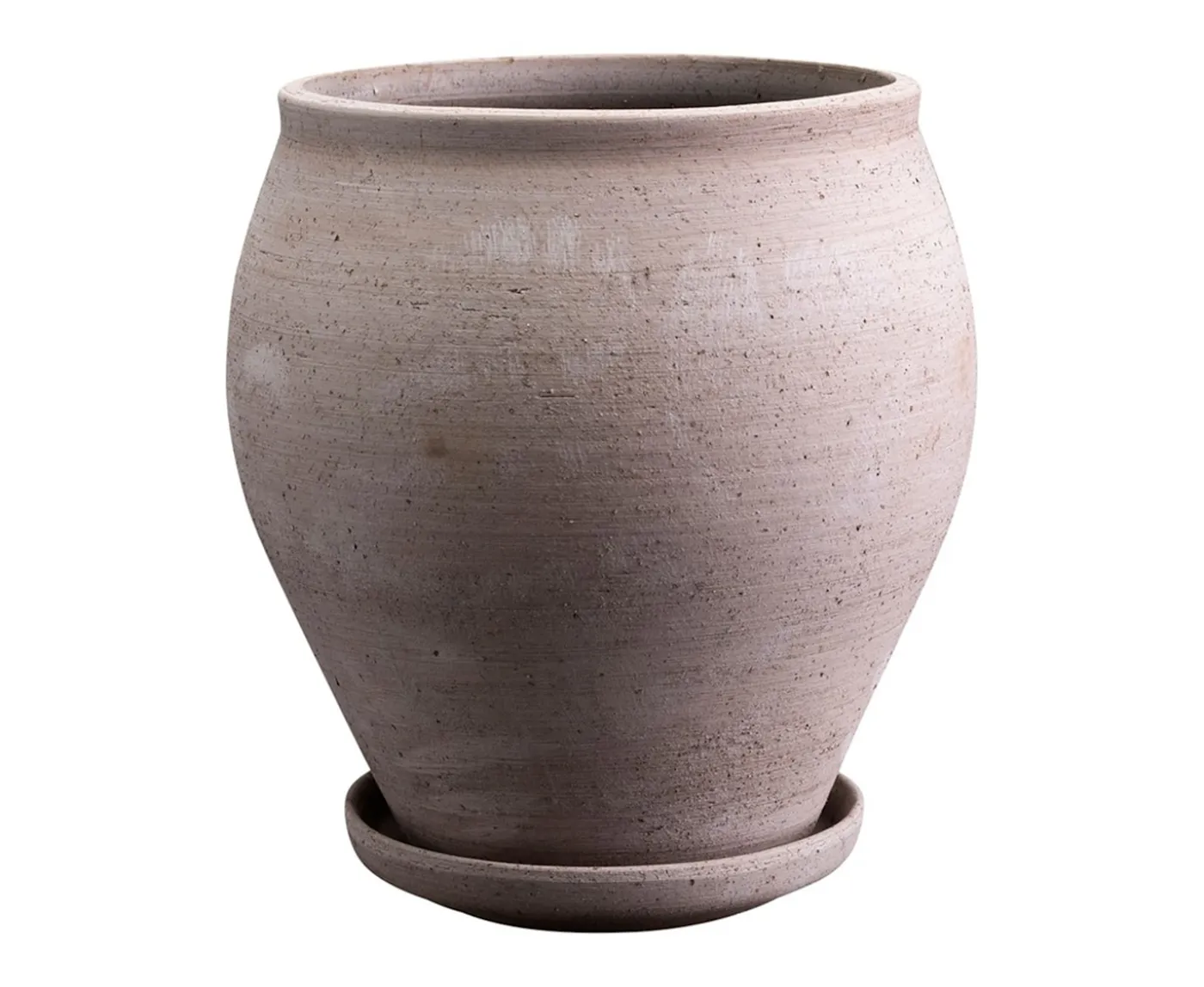Bergs Potter Delphi Kruka med Fat Raw Grey Ø22