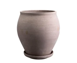 Bergs Potter Delphi Kruka med Fat Raw Grey Ø26