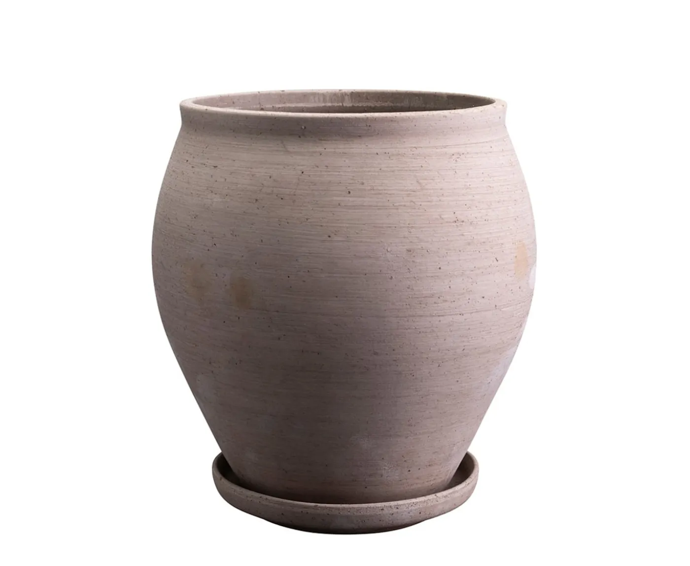 Bergs Potter Delphi Kruka med Fat Raw Grey Ø26