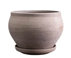 Bergs Potter Delphi Kruka med Fat Raw Grey Low Ø24
