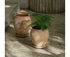 Bergs Potter Delphi Kruka med Fat Raw Rosa Ø20