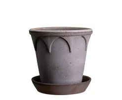 Bergs Potter Elizabeth Kruka med Fat Raw Grey Terracotta Ø25