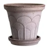 Bergs Potter Fleur Kruka med Fat Raw Grey Ø25