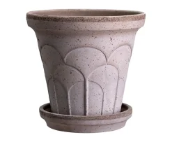 Bergs Potter Fleur Kruka med Fat Raw Grey Ø25