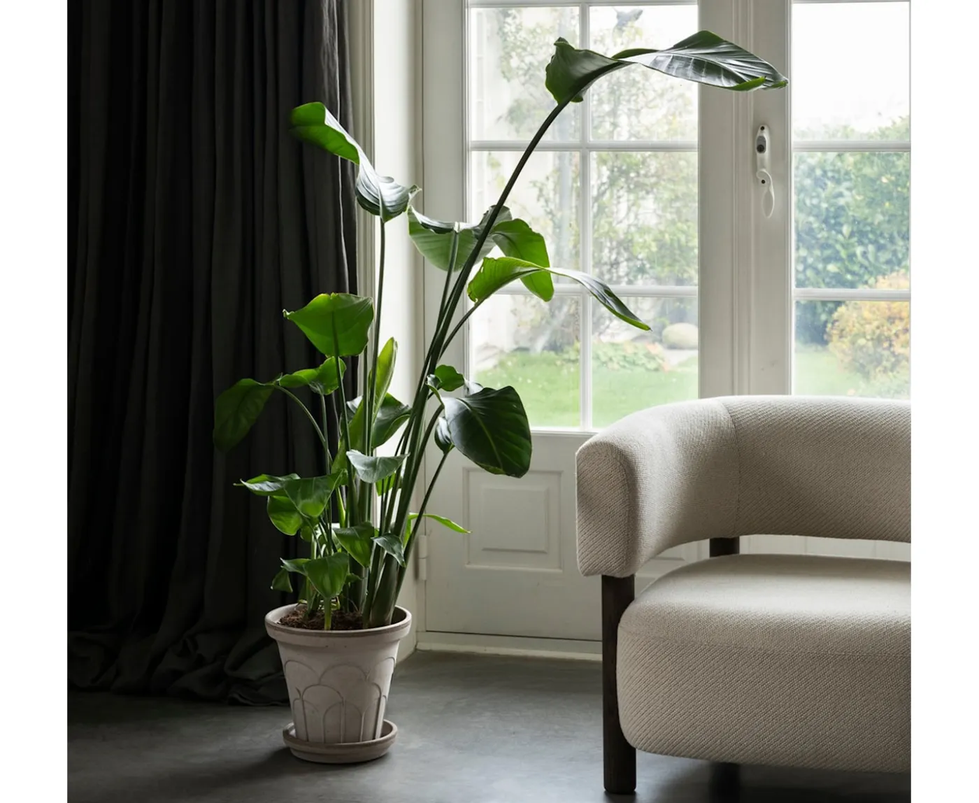 Bergs Potter Fleur Kruka med Fat Raw Grey Ø25
