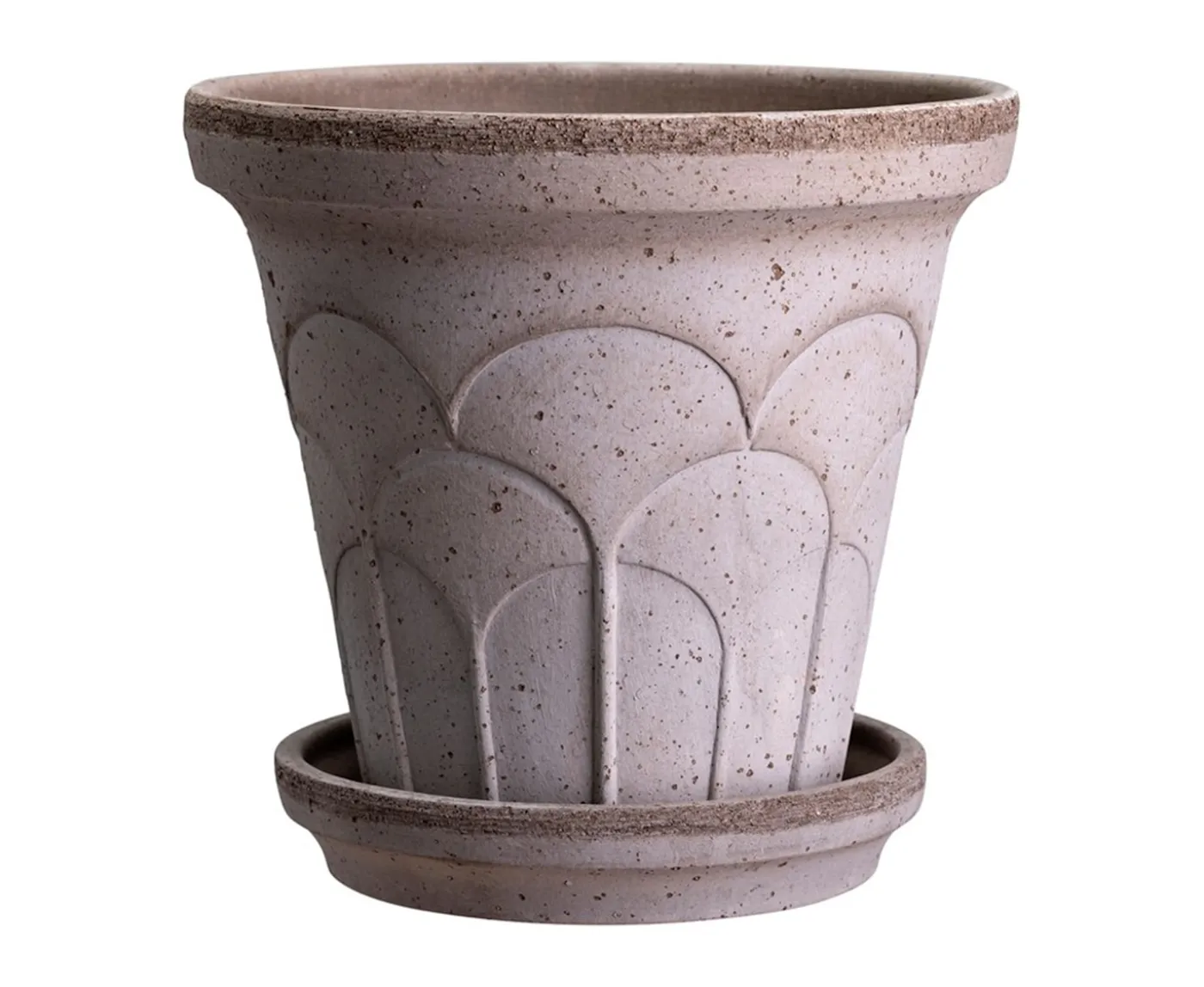 Bergs Potter Fleur Kruka med Fat Raw Grey Ø16