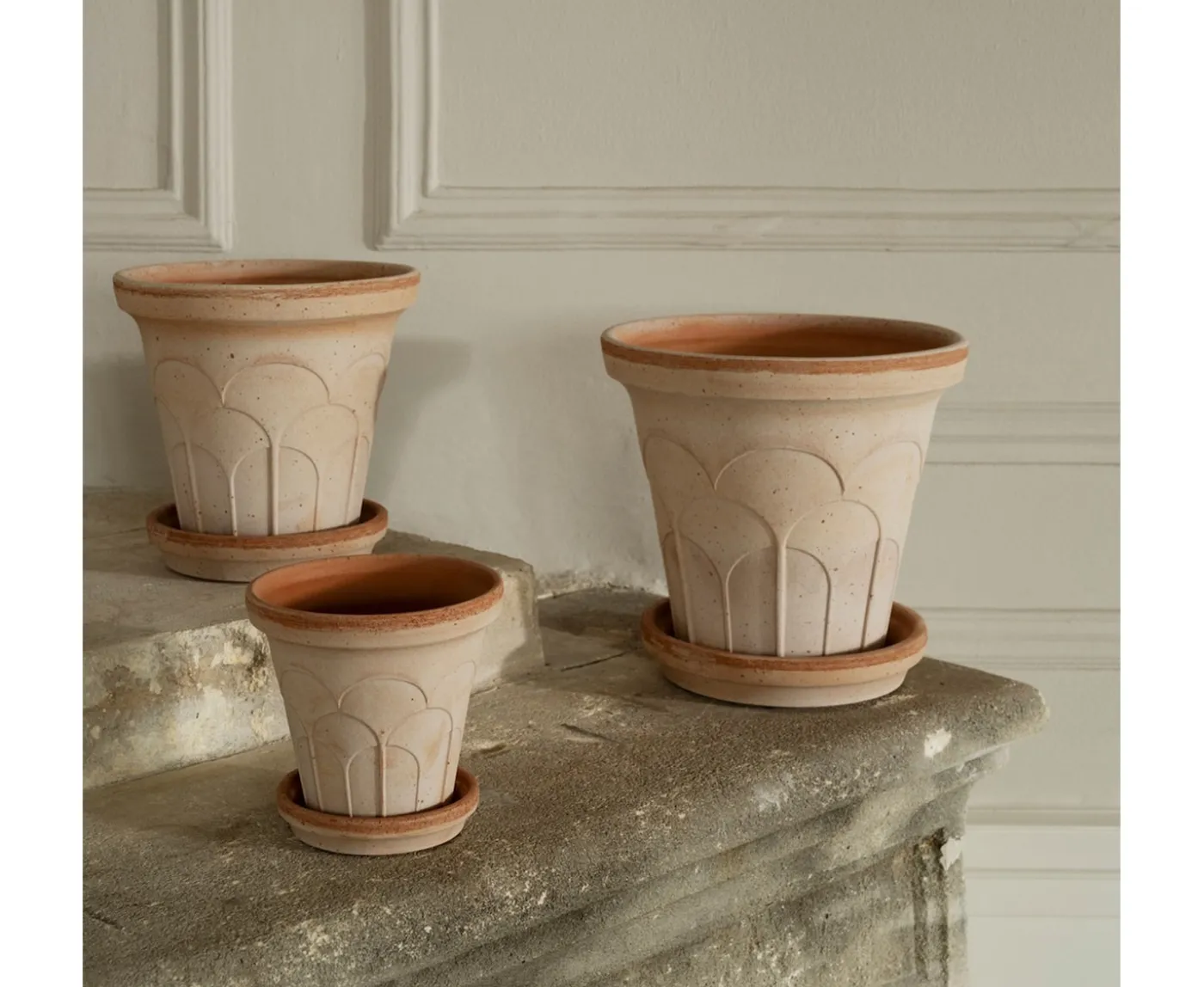 Bergs Potter Fleur Kruka med Fat Raw Rosa Ø18