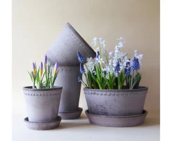 Bergs Potter Helena Kruka med Fat Raw Grey Terracotta Ø30