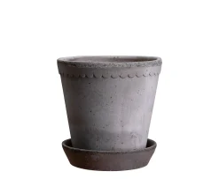 Bergs Potter Helena Kruka med Fat Raw Grey Terracotta Ø21