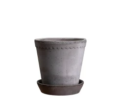 Bergs Potter Helena Kruka med Fat Raw Grey Terracotta Ø18
