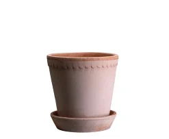 Bergs Potter Helena Kruka med Fat Raw Rosa Terracotta Ø18