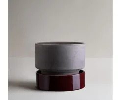 Bergs Potter Hoff Fat Glazed Deep Burgundy Ø30