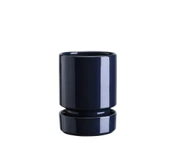 Bergs Potter Hoff Kruka med Fat Glazed Sapphire Blue Ø14