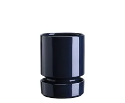 Bergs Potter Hoff Kruka med Fat Glazed Sapphire Blue Ø16
