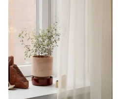 Bergs Potter Hoff Kruka med Fat Raw Rosa/Glazed Deep Burgundy Ø16