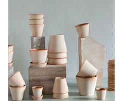Bergs Potter Julie Kruka med Fat Raw Rosa Terracotta Ø45