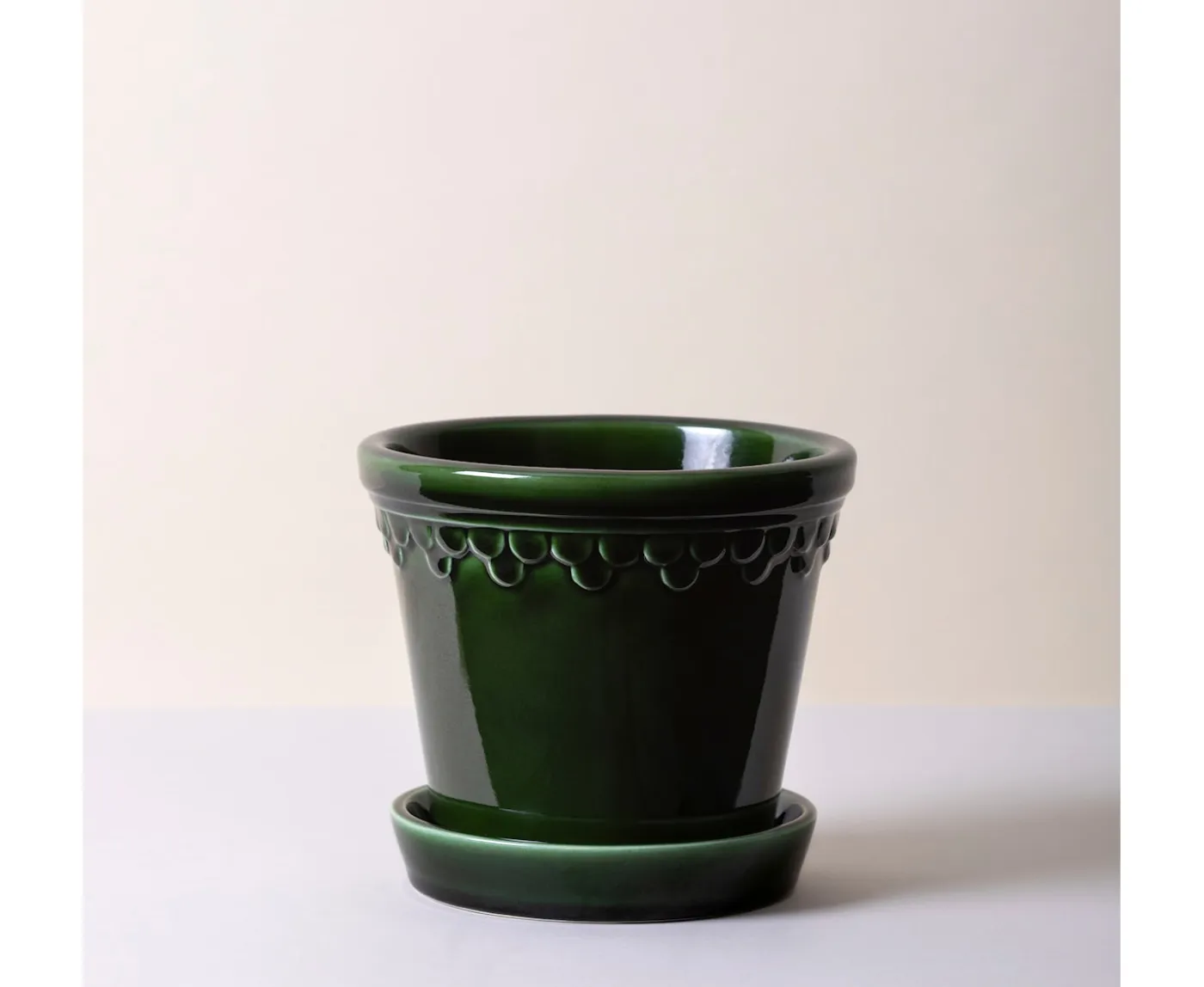 Bergs Potter Københavner Kruka med Fat Glazed Emerald Green Ø21