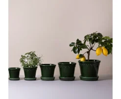 Bergs Potter Københavner Kruka med Fat Glazed Emerald Green Ø21