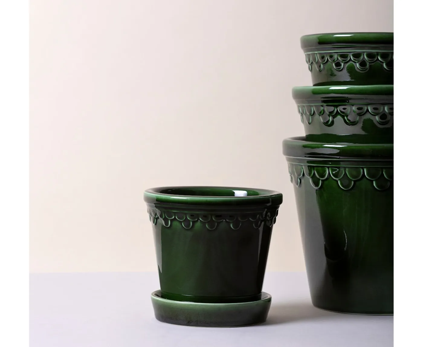 Bergs Potter Københavner Kruka med Fat Glazed Emerald Green Ø21
