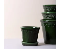 Bergs Potter Københavner Kruka med Fat Glazed Emerald Green Ø25