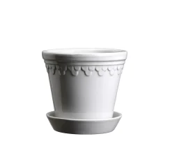 Bergs Potter Københavner Kruka med Fat Glazed Mineral White Ø16
