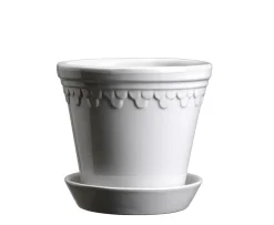 Bergs Potter Københavner Kruka med Fat Glazed Mineral White Ø21