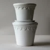 Bergs Potter Københavner Kruka med Fat Glazed Mineral White Ø18