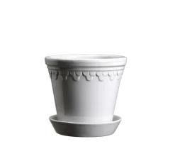 Bergs Potter Københavner Kruka med Fat Glazed Mineral White Ø14