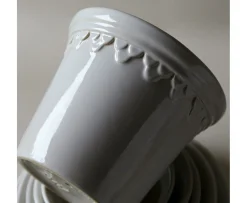 Bergs Potter Københavner Kruka med Fat Glazed Mineral White Ø25
