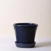 Bergs Potter Københavner Kruka med Fat Glazed Sapphire Blue Ø21